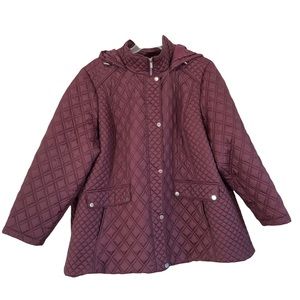 Catherine’s 3X Quilted Coat Jacket Burgundy